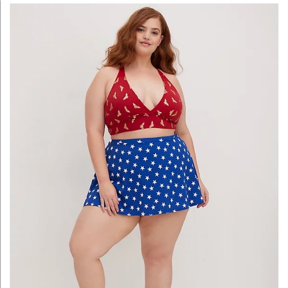 torrid Other - New! Set! Torrid sz 3 DC Comics WW Wonder Women Swim Bathing Suit 3X Top Skirt